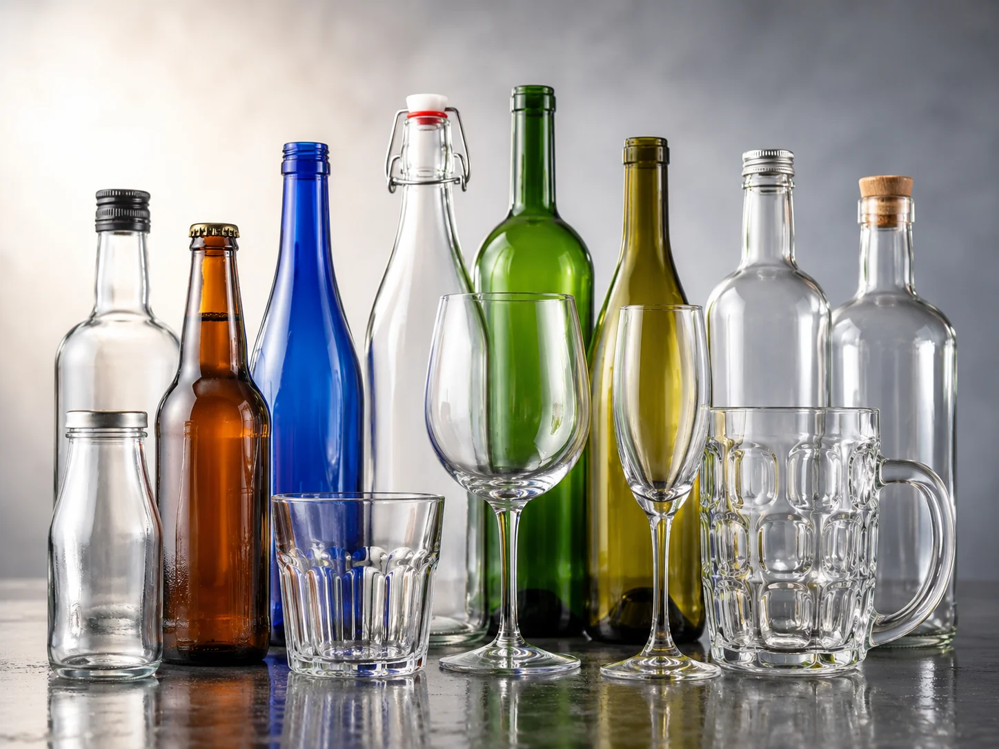 Bottle and glasses